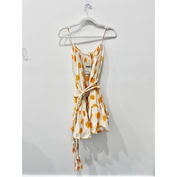 Rhode Resort Nalla Belted Floral Print Tiered Mini Dress Marigold Womens Size XS - Picture 7 of 9